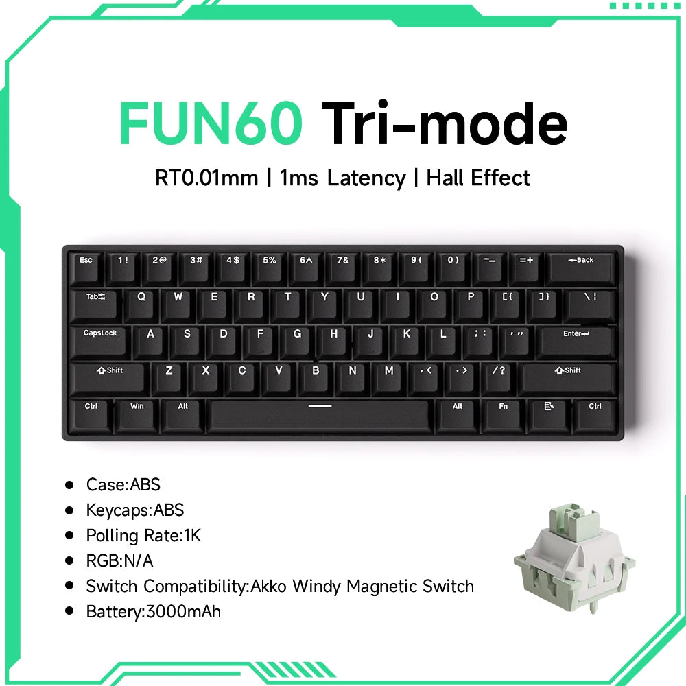Akko MonsGeek FUN68 FUN60 PRO&MAX HE Magnetic Keyboard 60% 65% Gaming Keyboards Rapid Trigger 8K Custom Keyboard Gamer Esports