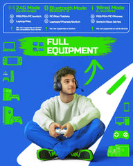 BINNUNE 2.4GHz Wireless Gaming Headphones BW02 with Flip Mic Bluetooth Headsets Gamer for Ps5/4,PC,Mac,Laptop,Computer
