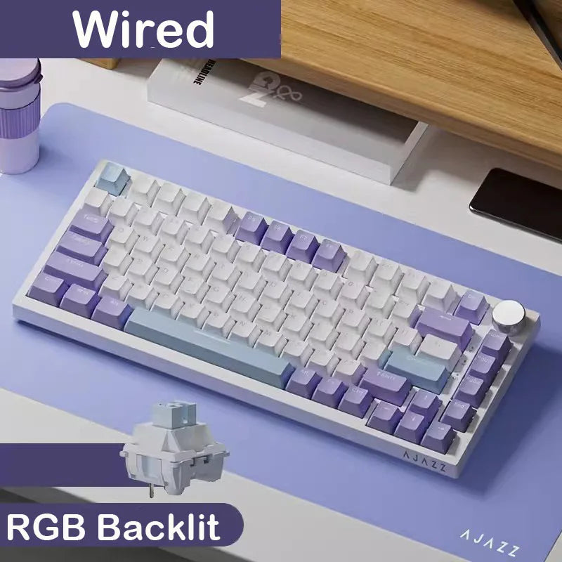 AJAZZ AK820 Wireless Gaming Keyboard, GASKET Structure, RGB Backlight, 5-Layer Sound Dampening Foam, PBT Keycaps