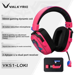 VALKYRIE VK S1 Gaming Headset Wireless Triple-Mode Detachable Microphone 15ms Ultra-Low Latency Esports Chip Gamer Headphones